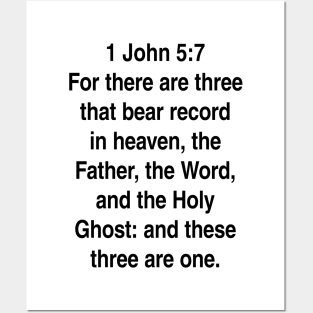 1 John 5:7  King James Version (KJV) Bible Verse Typography Gift Posters and Art